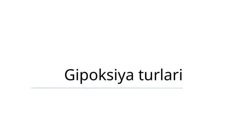 Gipoksiya turlari