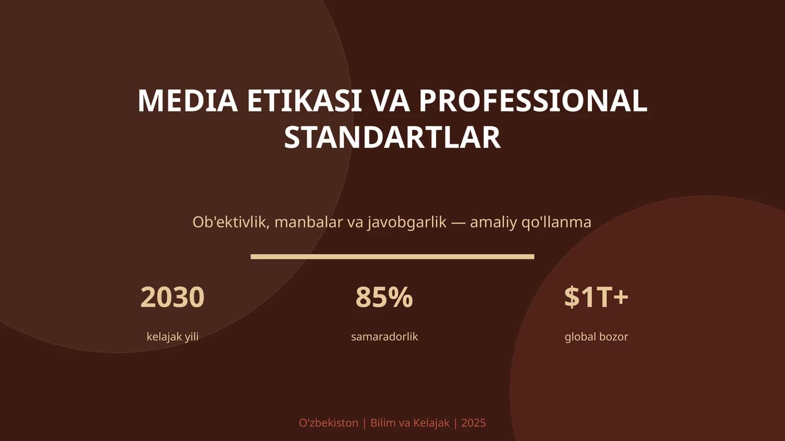 MEDIA ETIKASI VA PROFESSIONAL STANDARTLAR