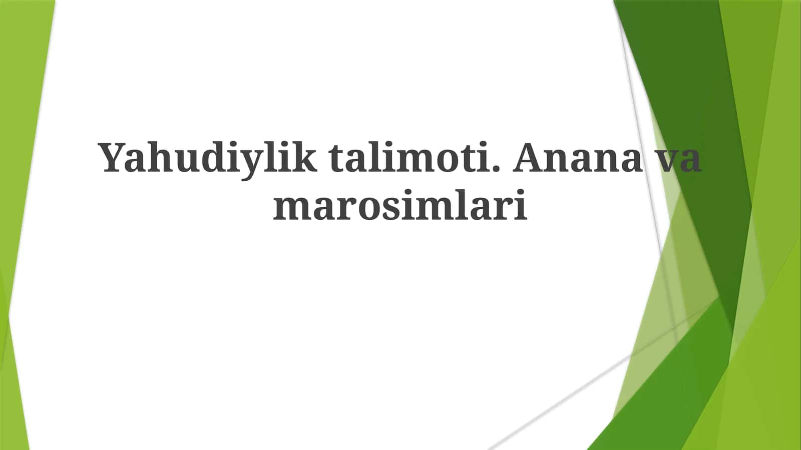 Yahudiylik Ta'limotlari