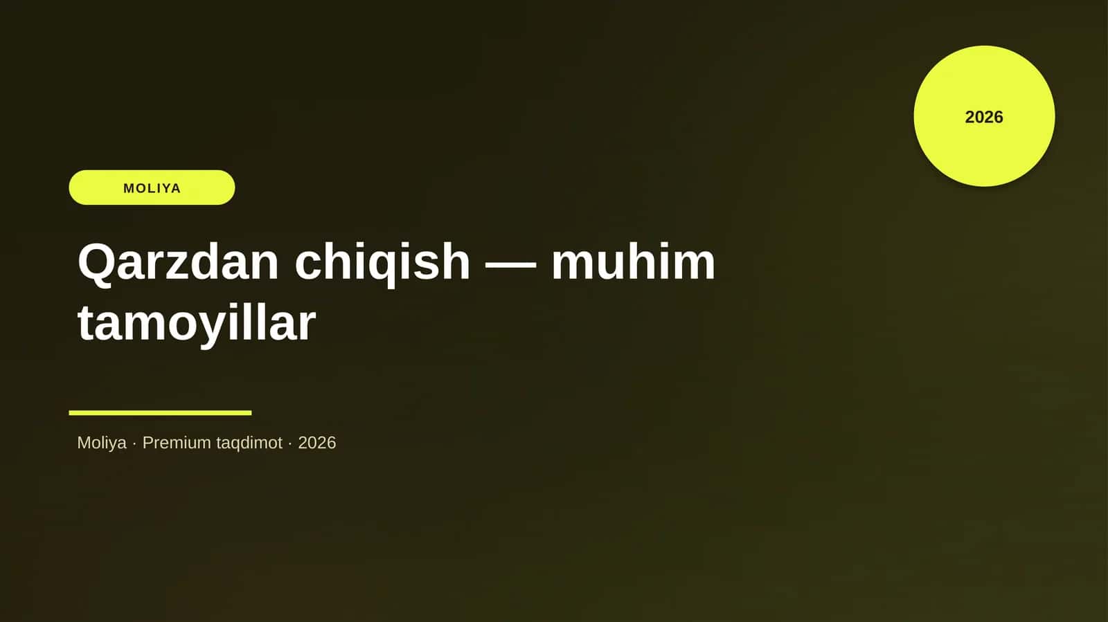 Qarzdan chiqish - muhim tamoyillar