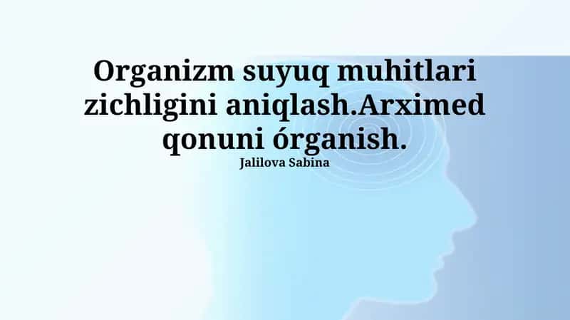 Arximed Qonunini O'rganish