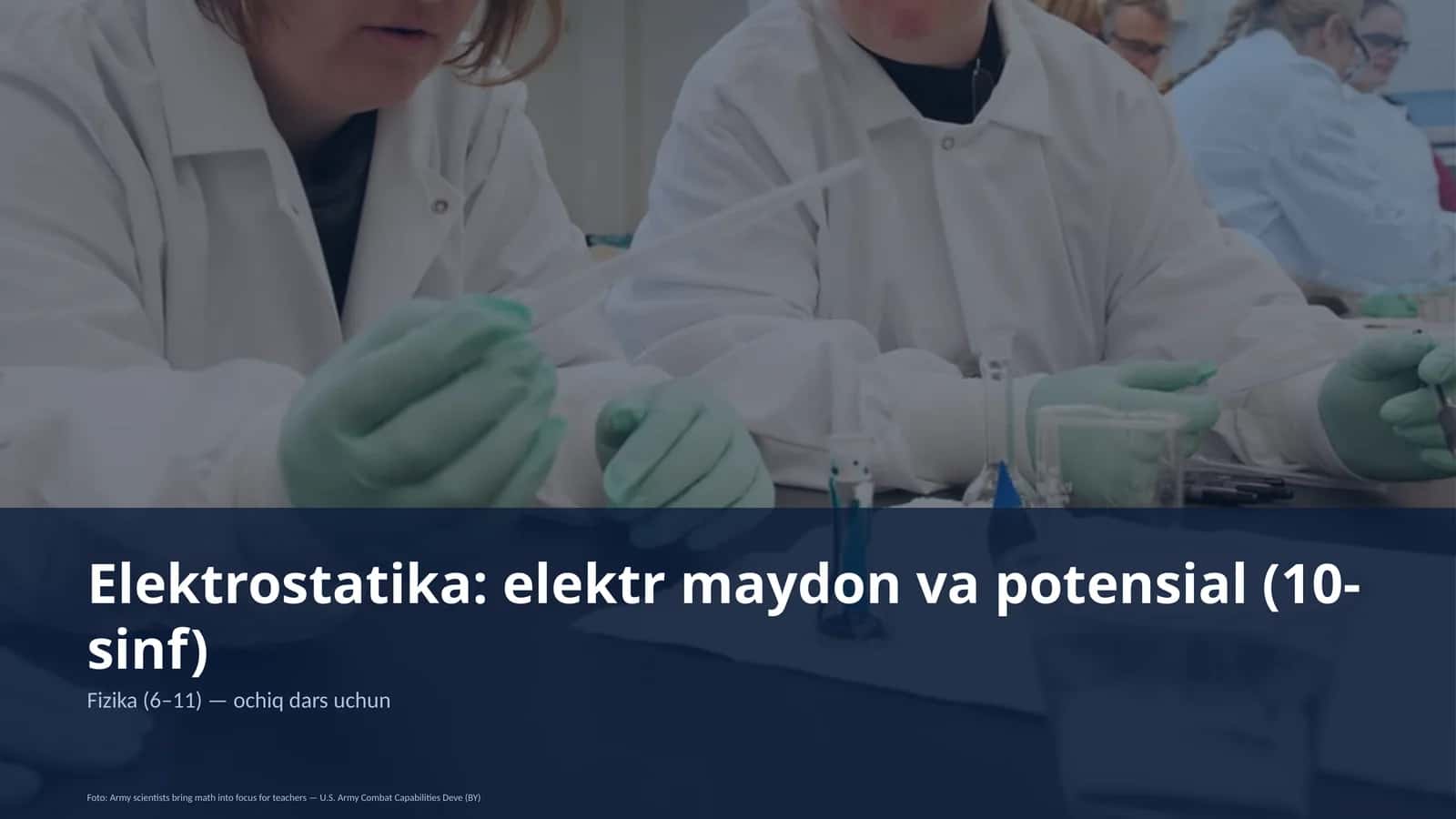 Elektrostatika: elektr maydon va potensial (10-sinf)