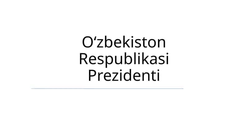 Shavkat Mirziyoyevning merosi