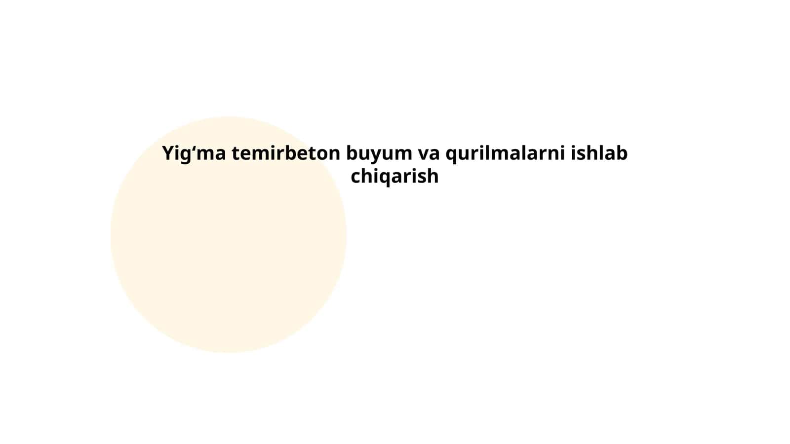 Yigʻma temirbeton buyum va qurilmalarni ishlab chiqarish