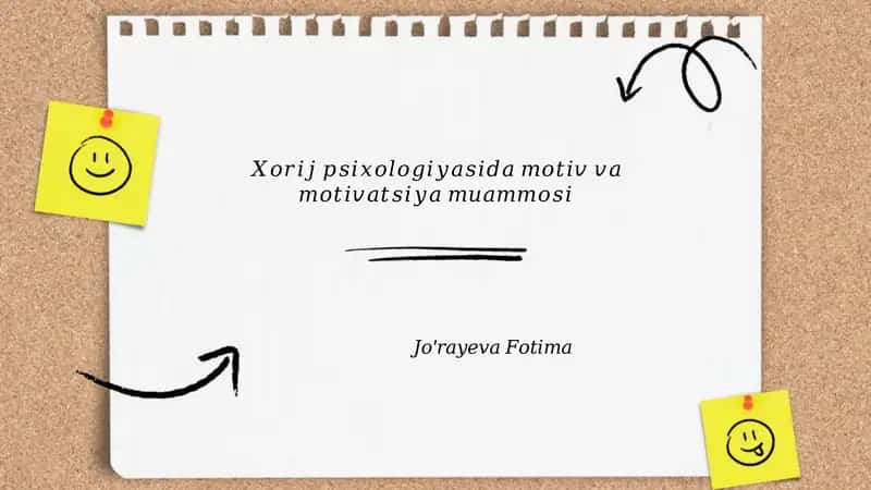 Xorij psixologiyasida motiv va motivatsiyaning nazariy tarixi