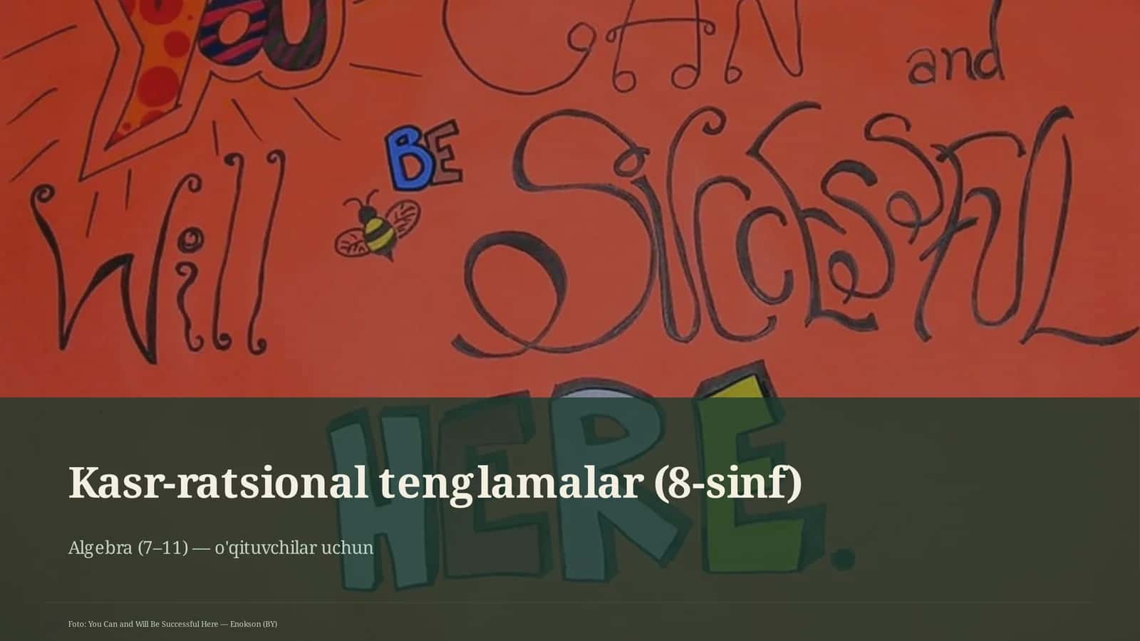 Kasr-ratsional tenglamalar (8-sinf)