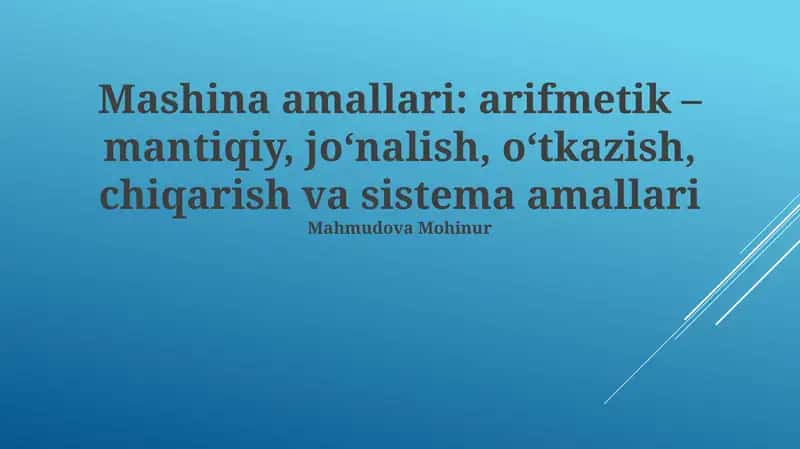 Mashina amallari