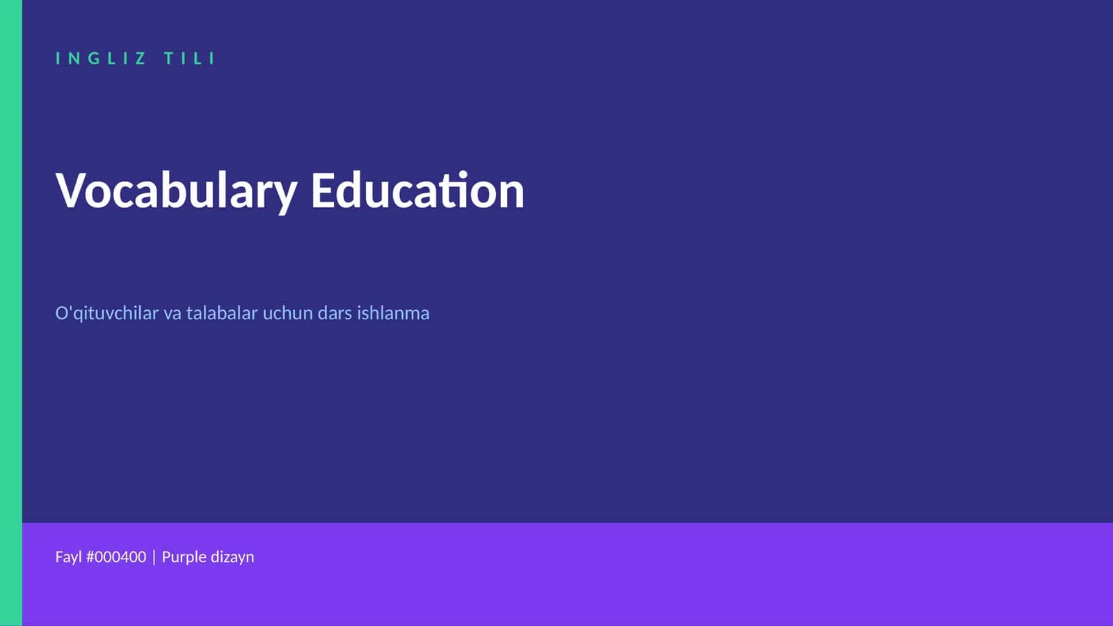 Ingliz Tili - Vocabulary Education