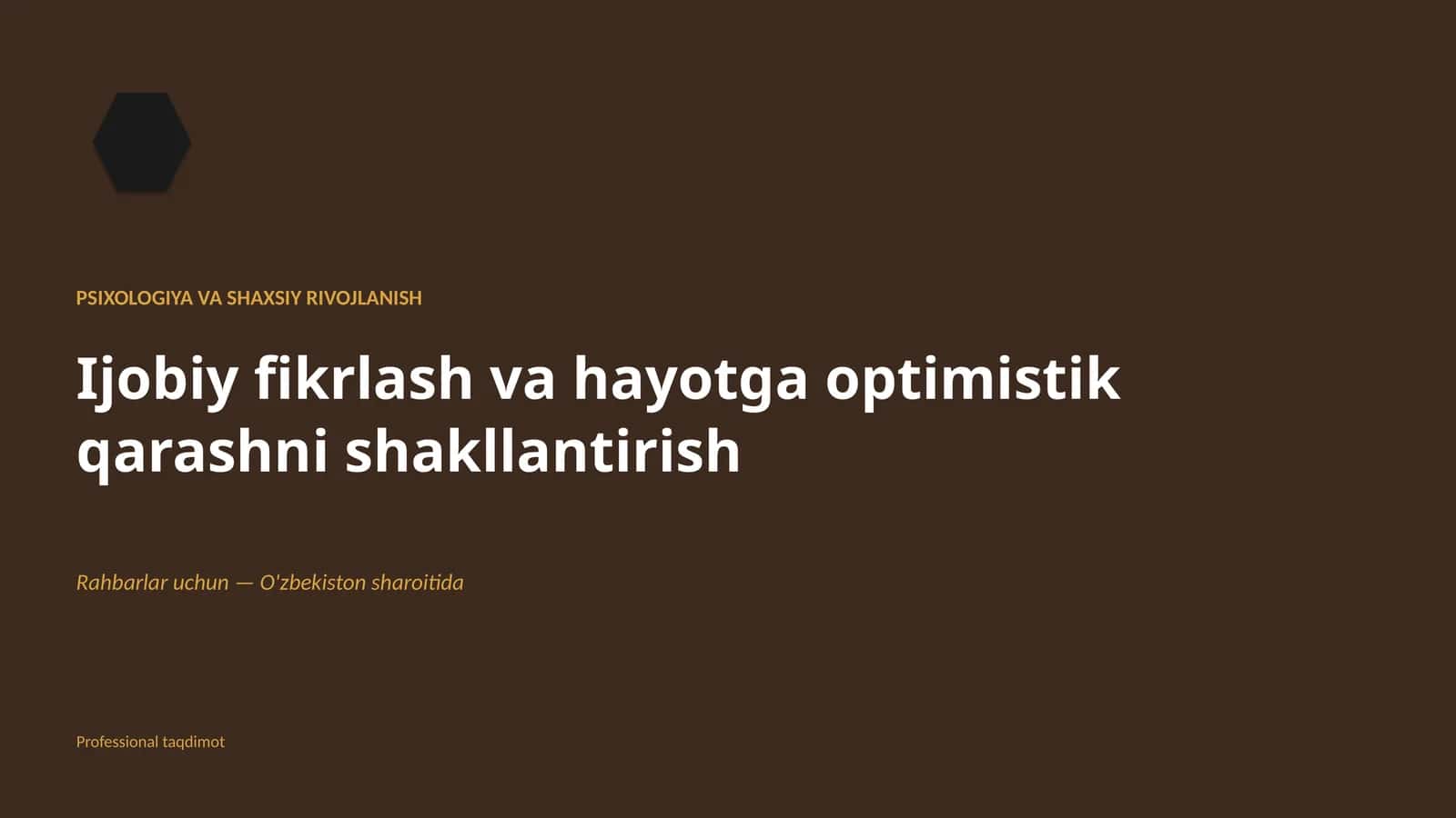 Psixologiya va Shaxsiy Rivojlanish
