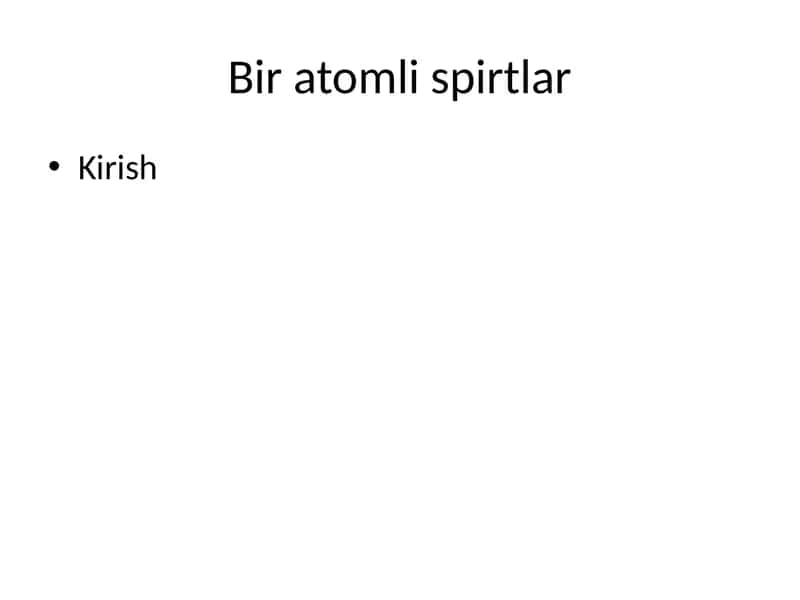 Bir atomli spirtlar