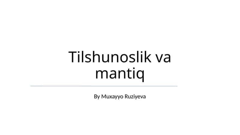 Tilshunoslik va mantiq