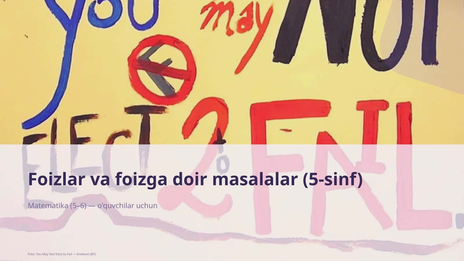 Foizlar va foizga doir masalalar (5-sinf)