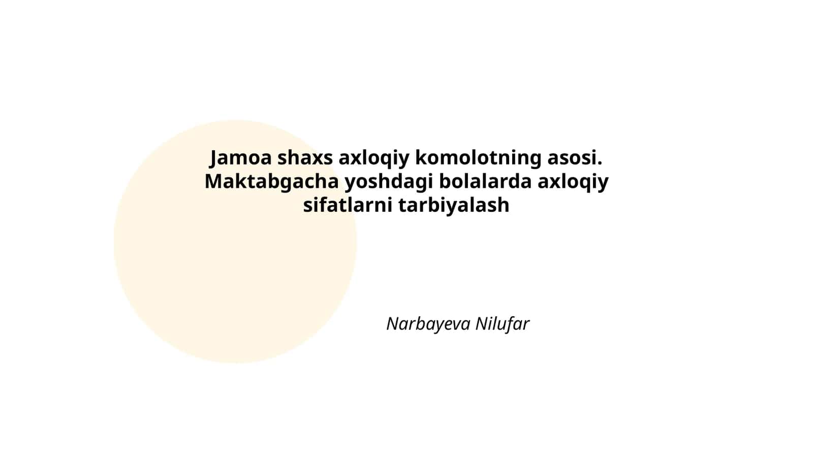 Axloqiy Tarbiya
