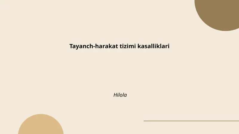Tayanch-harakat tizimi kasalliklari
