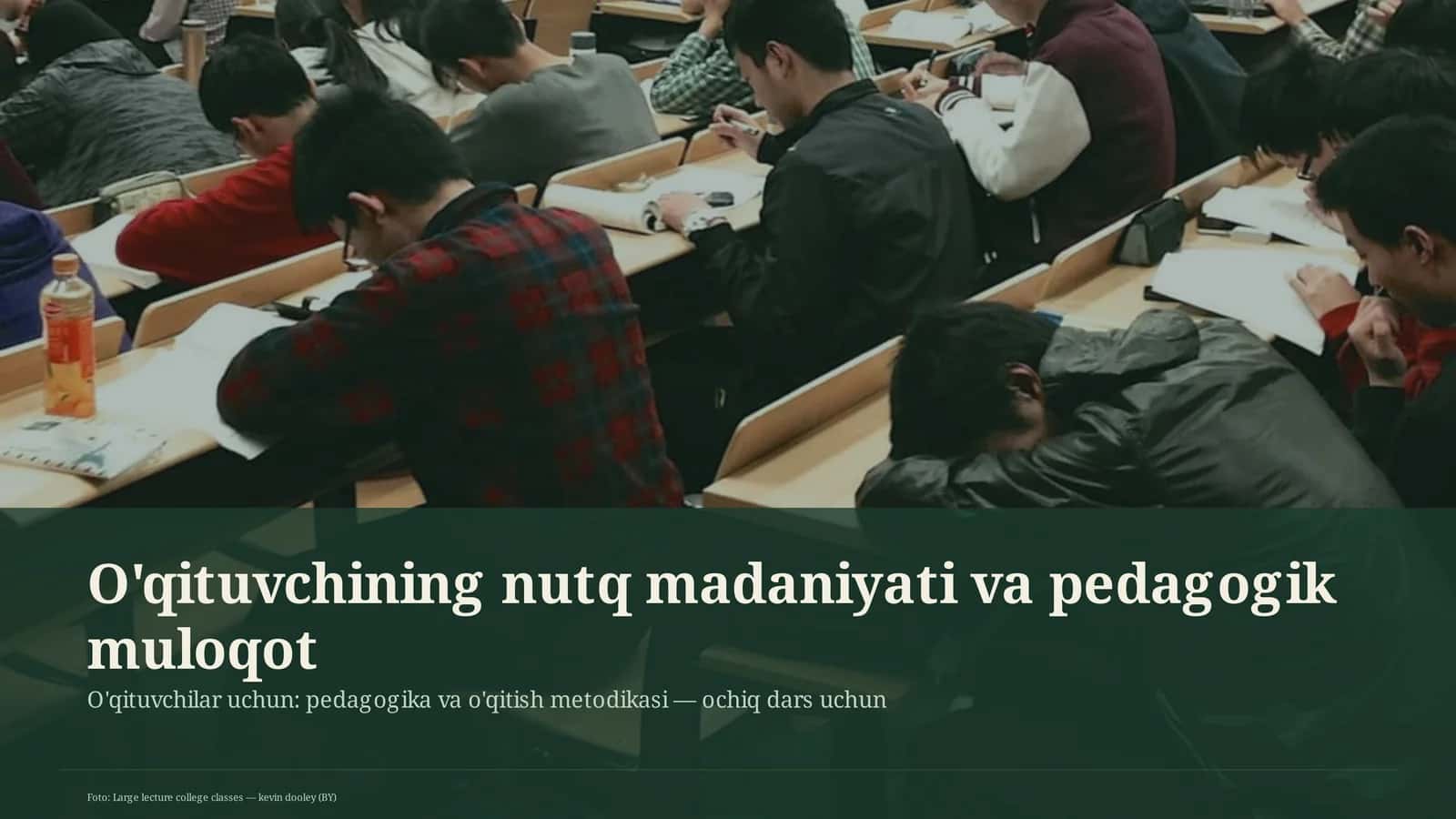 O'qituvchining nutq madaniyati va pedagogik muloqot