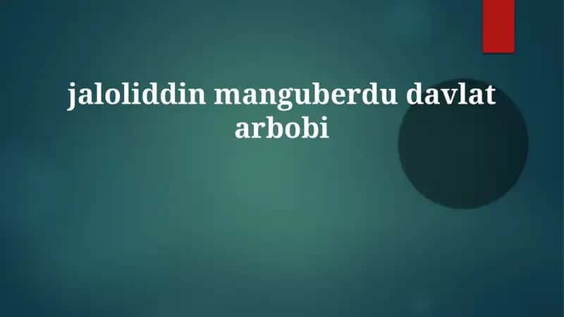 jaloliddinmanguberdudavlatarbobi