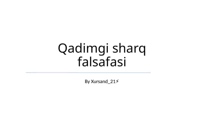 Qadimgi sharq falsafasi