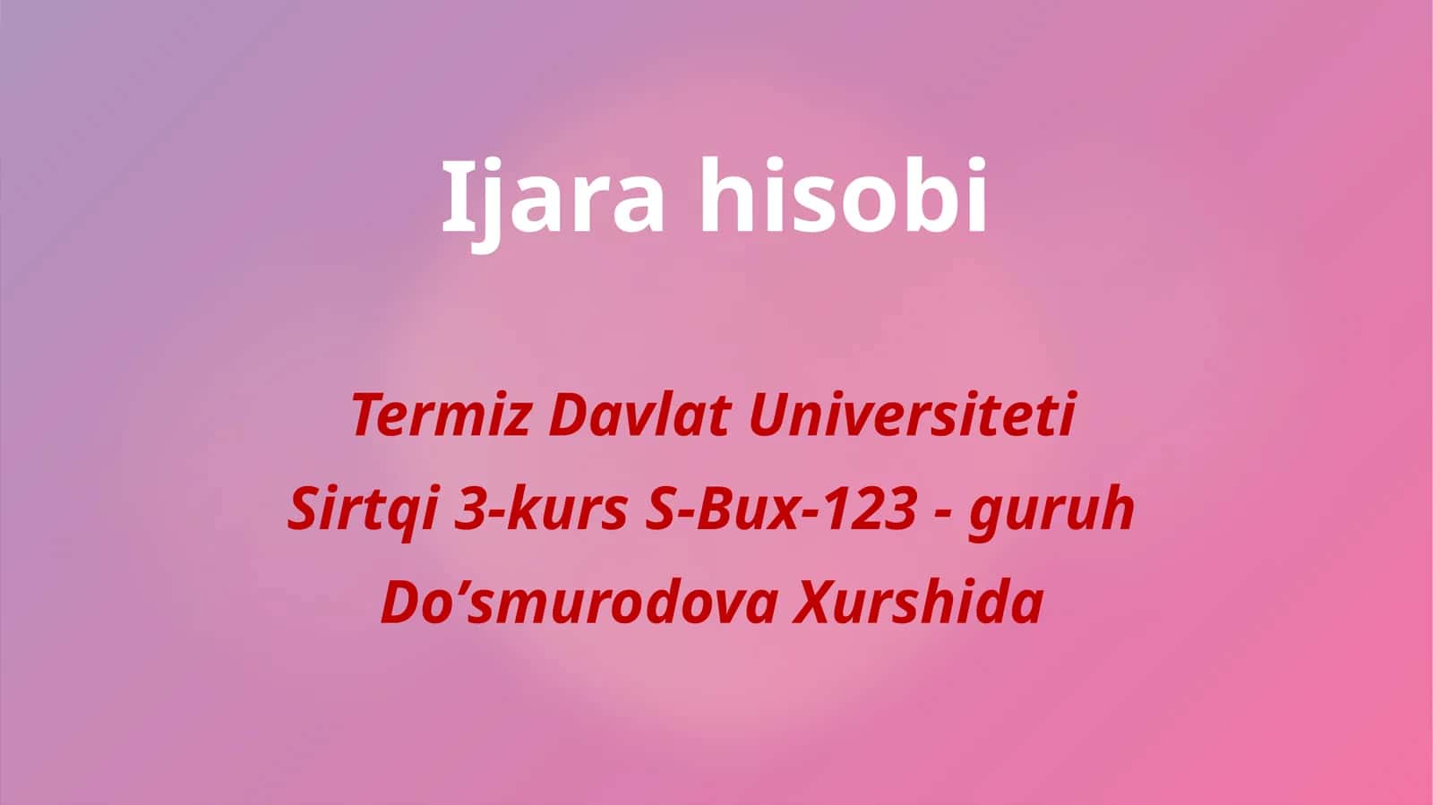 Ijara hisobi