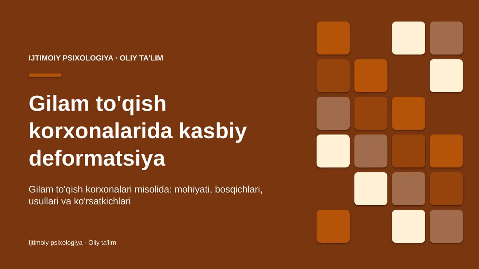 Gilam to'qish korxonalarida kasbiy deformatsiya
