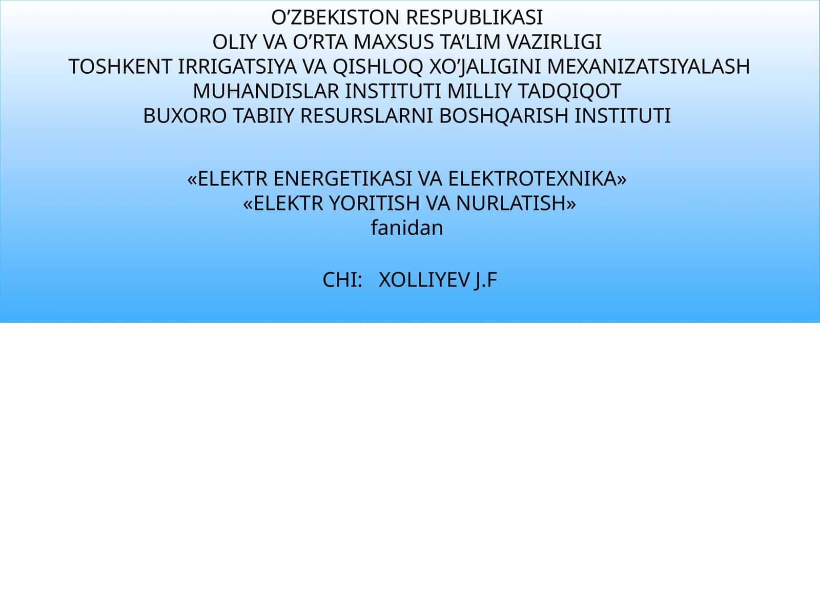 OPTIK NURLARNING FOTOBIOLOGIK TA’SIRLARI