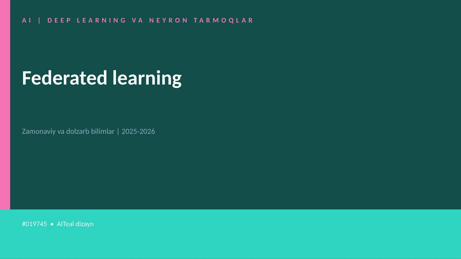 AI | DEEP LEARNING VA NEYRON TARMOQLAR