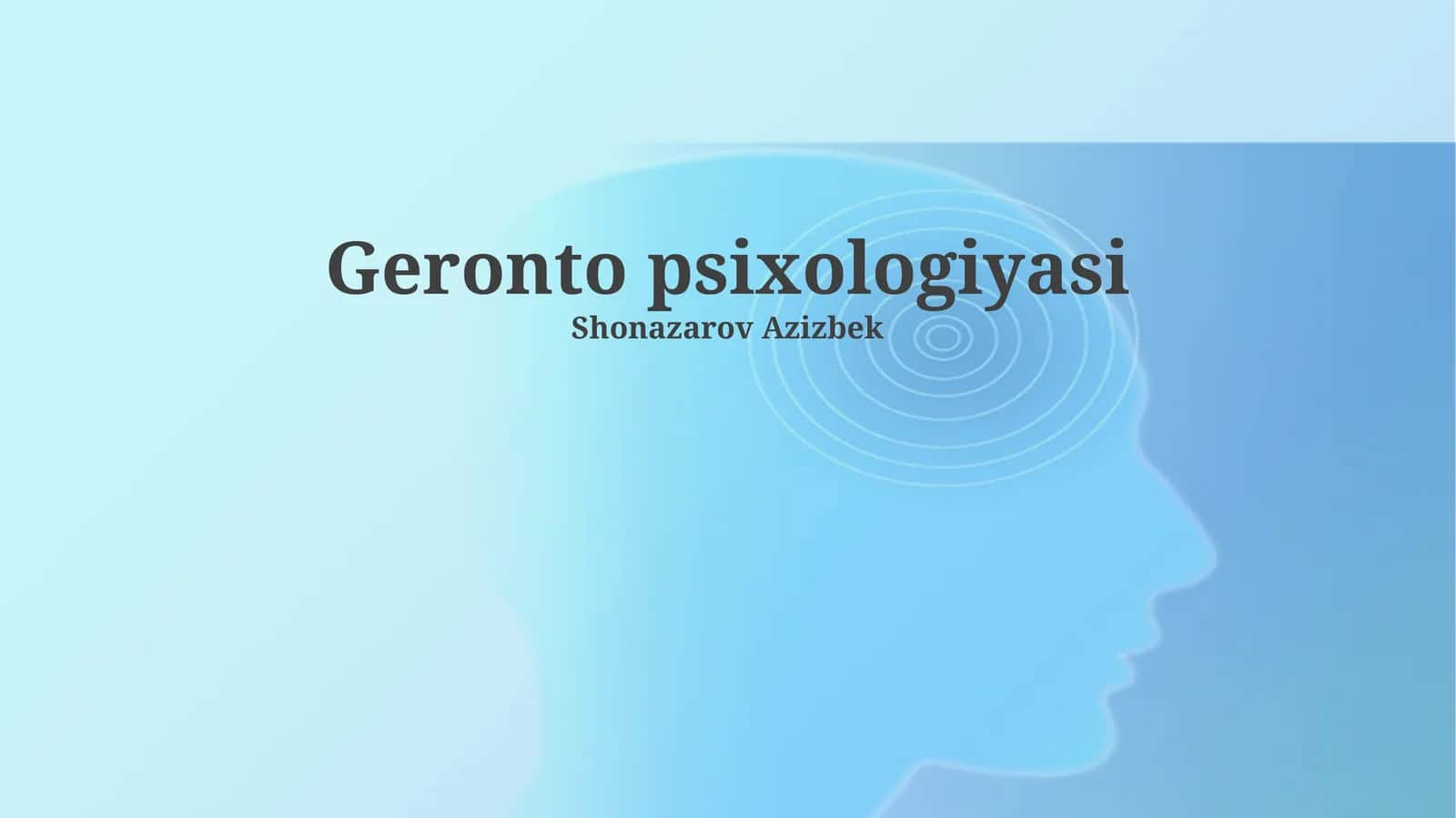 Geronto psixologiyasi