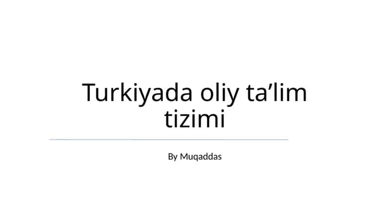 Turkiyada oliy taʼlim tizimi