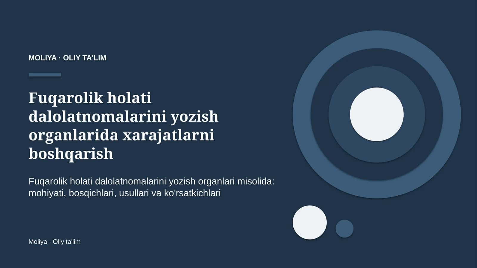 Fuqarolik holati dalolatnomalarini yozish organlarida xarajatlarni boshqarish