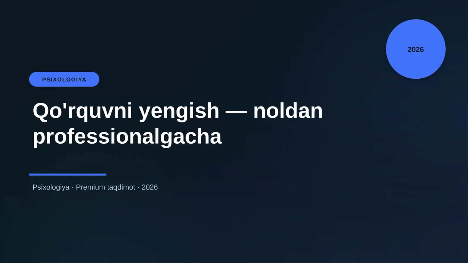 Qo'rquvni yengish — noldan professionalgacha