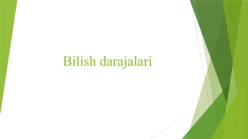 Bilish darajalari