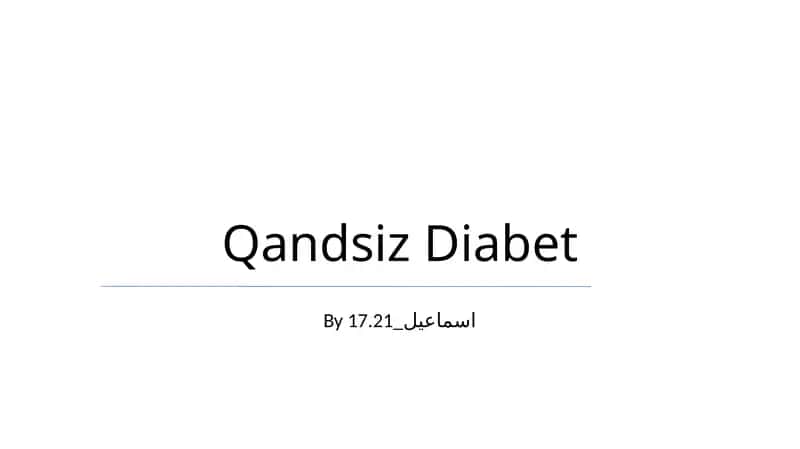 Qandsiz Diabet