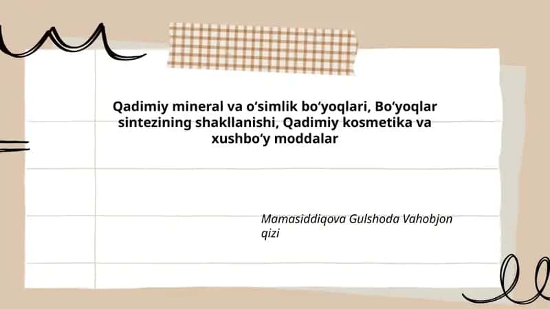 Qadimiy mineral va oʻsimlik boʻyoqlari