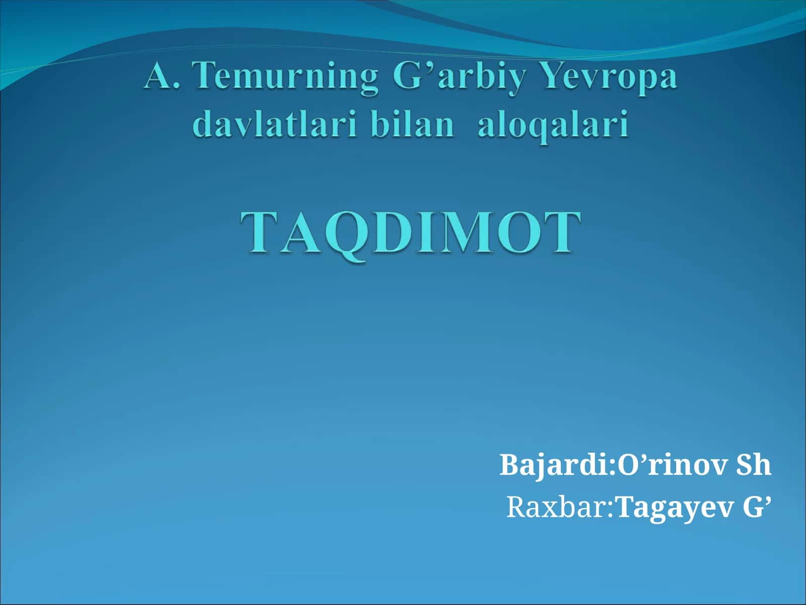 Amir Temur davlati to’g’risida ma’lumot