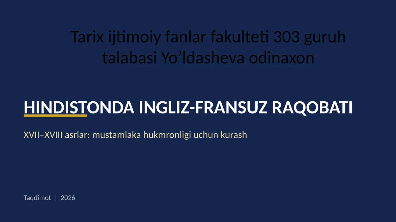 Hindistonda Ingliz-Fransuz raqobati