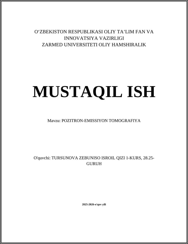 POZITRON-EMISSIYON TOMOGRAFIYA
