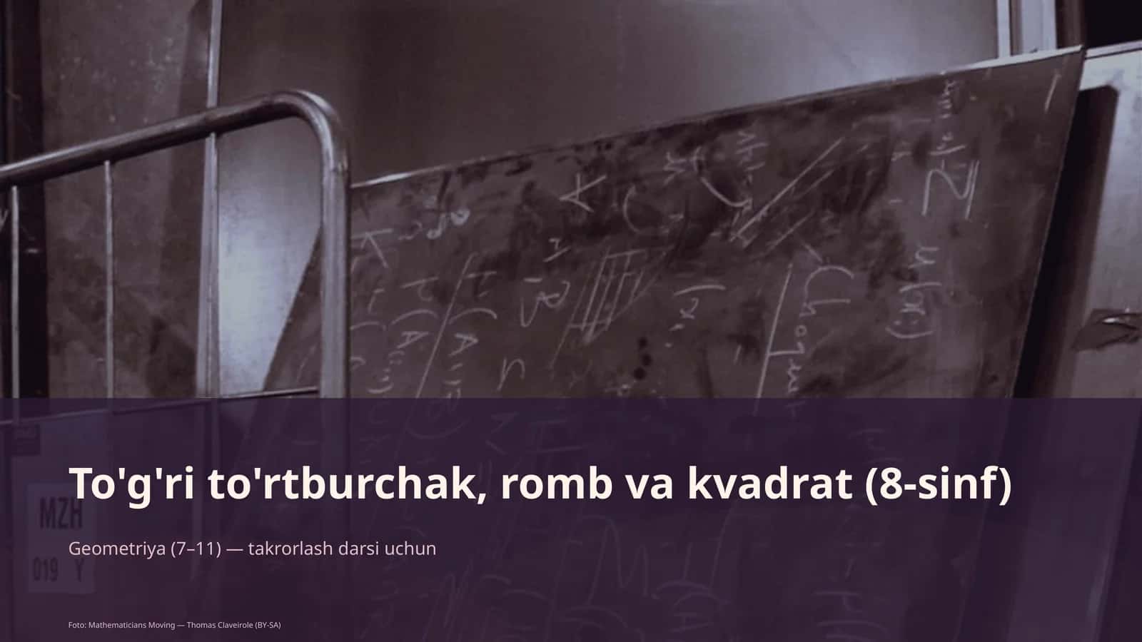 To'g'ri to'rtburchak, romb va kvadrat (8-sinf)
