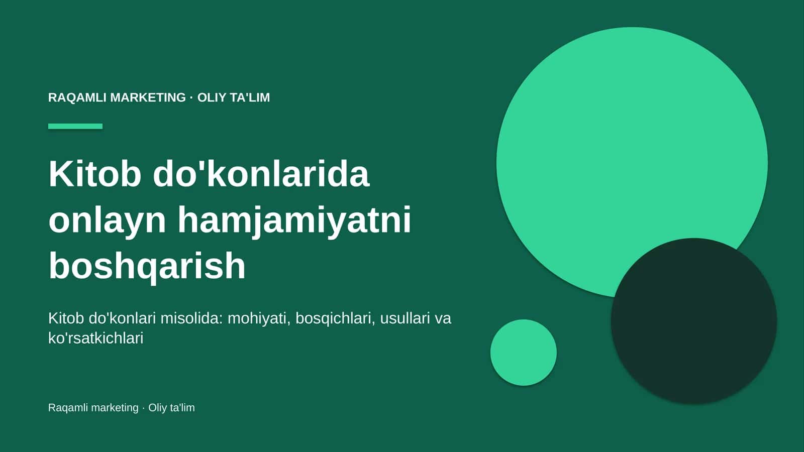 Kitob do'konlarida onlayn hamjamiyatni boshqarish