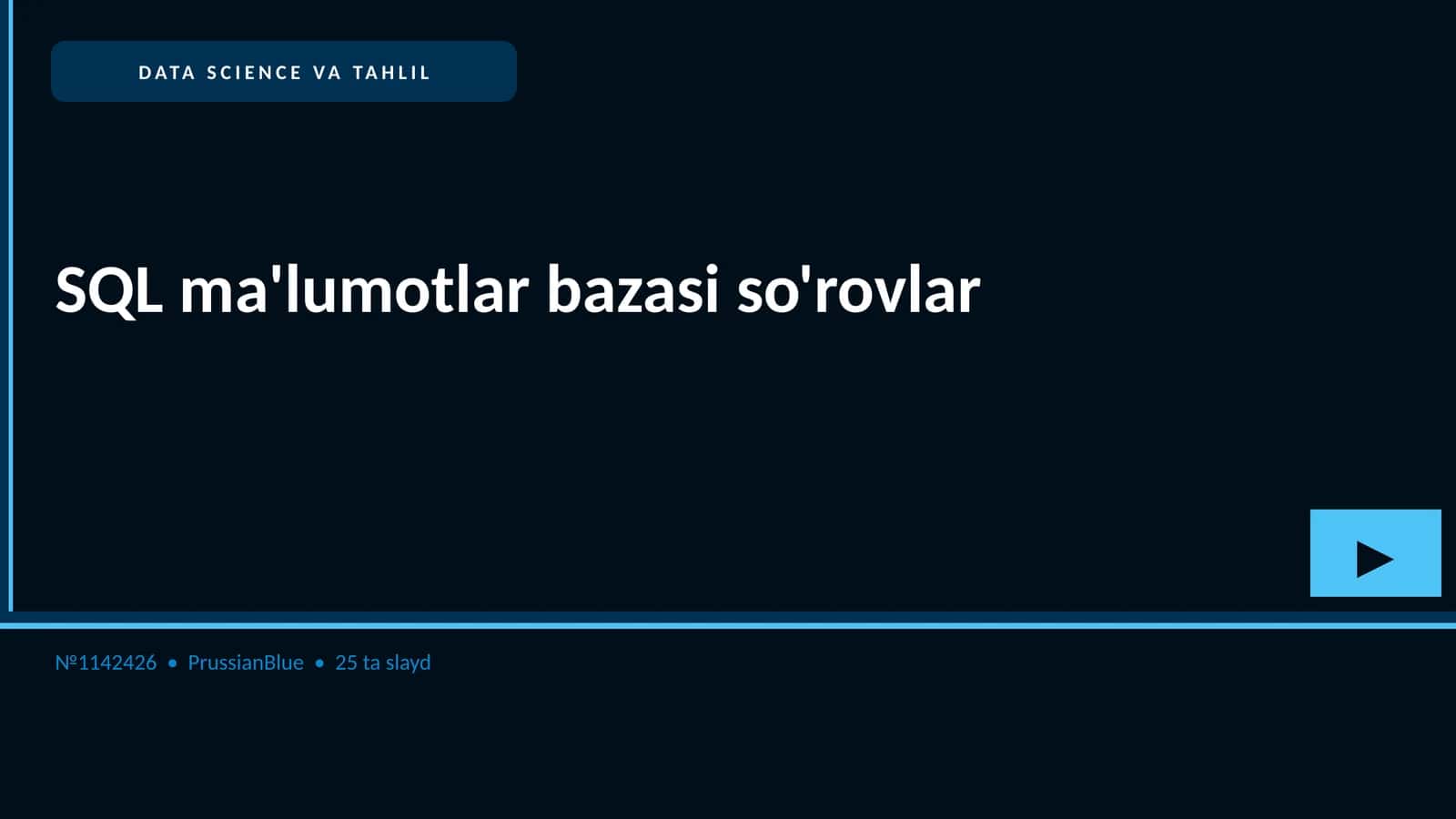 SQL ma'lumotlar bazasi so'rovlar
