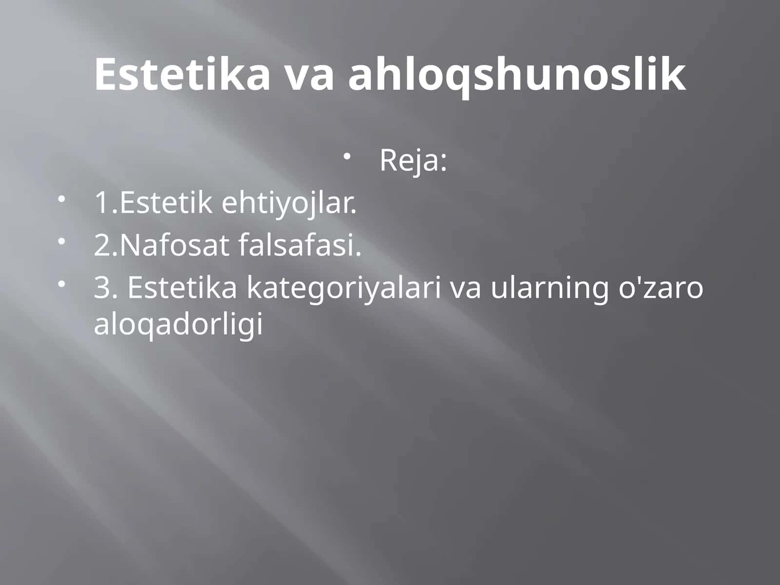 Estetika va ahloqshunoslik