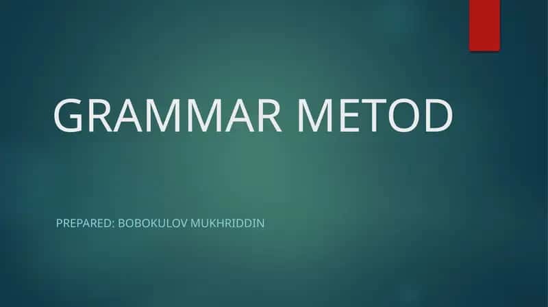 GRAMMAR METOD