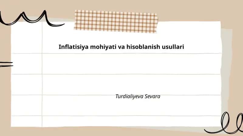 Inflatisiya mohiyati va hisoblanish usullari