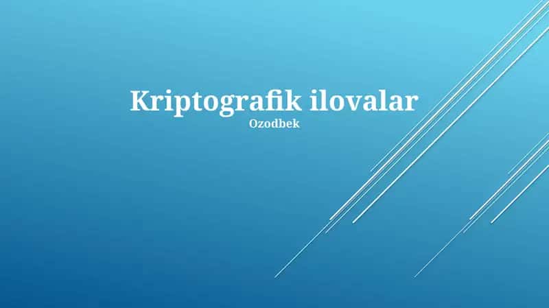 Kriptografik ilovalar