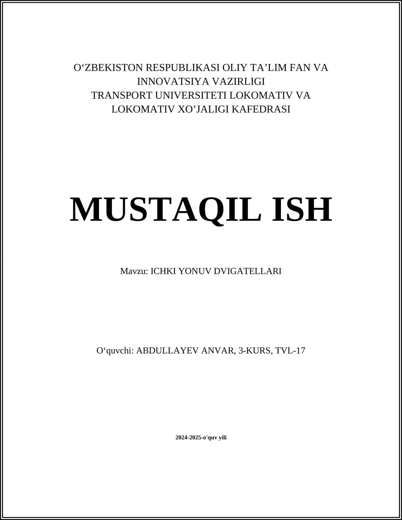 Ichki yonuv dvigatellar