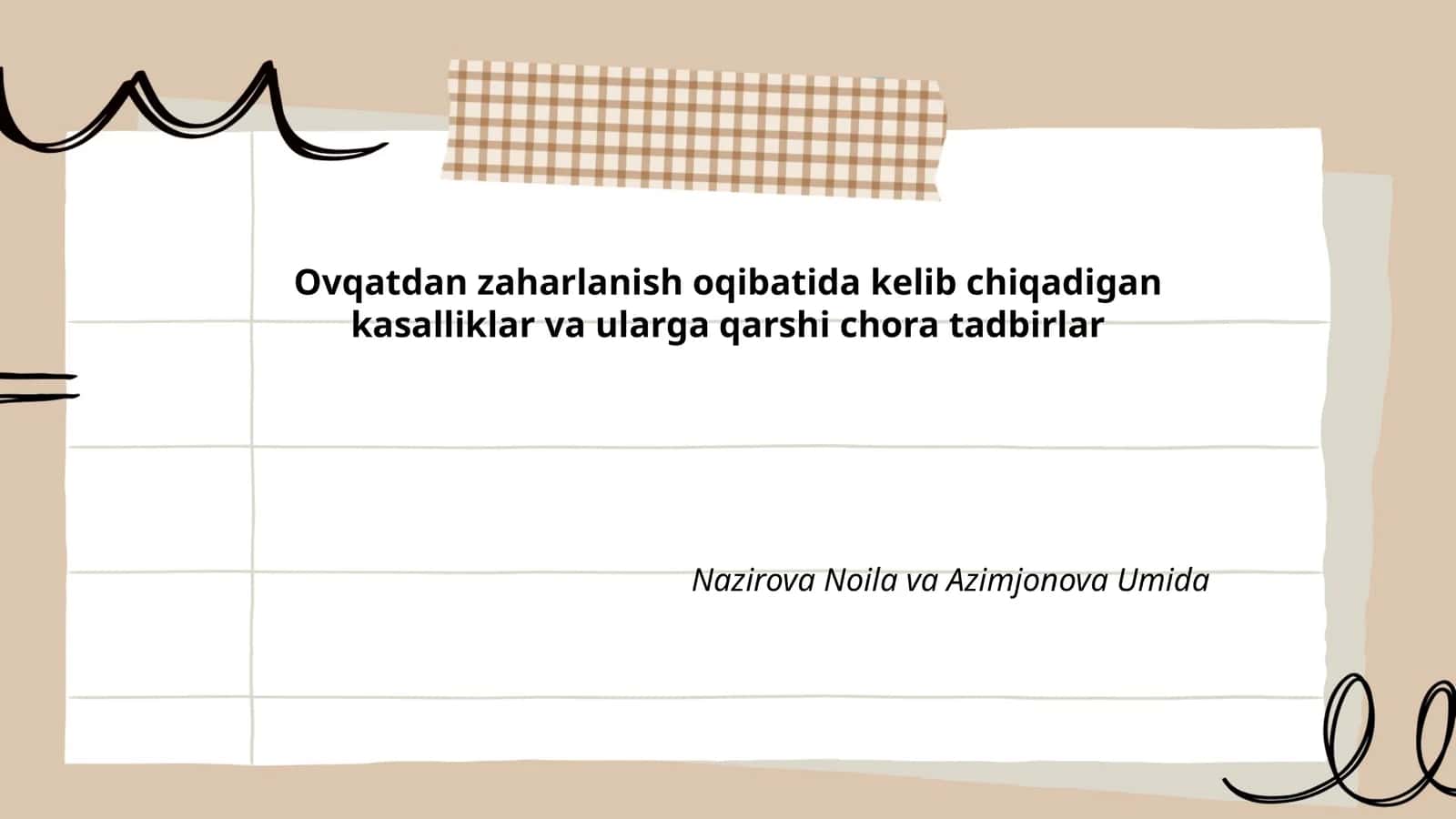 Ovqatdan zaharlanish oqibatida kelib chiqadigan kasalliklar va ularga qarshi chora tadbirlar