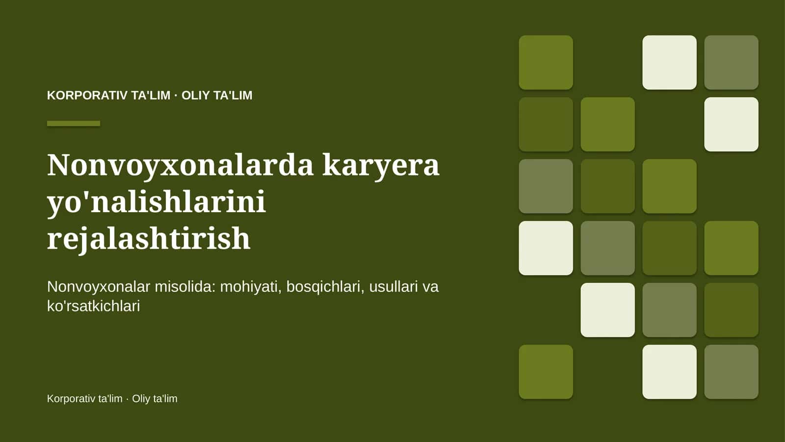 nonvoyxonalarda karyera yo'nalishlarini rejalashtirish 9372