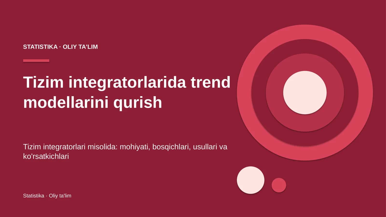 Tizim integratorlarida trend modellarini qurish