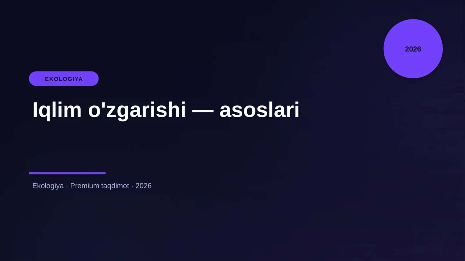 Iqlim o'zgarishi — asoslari