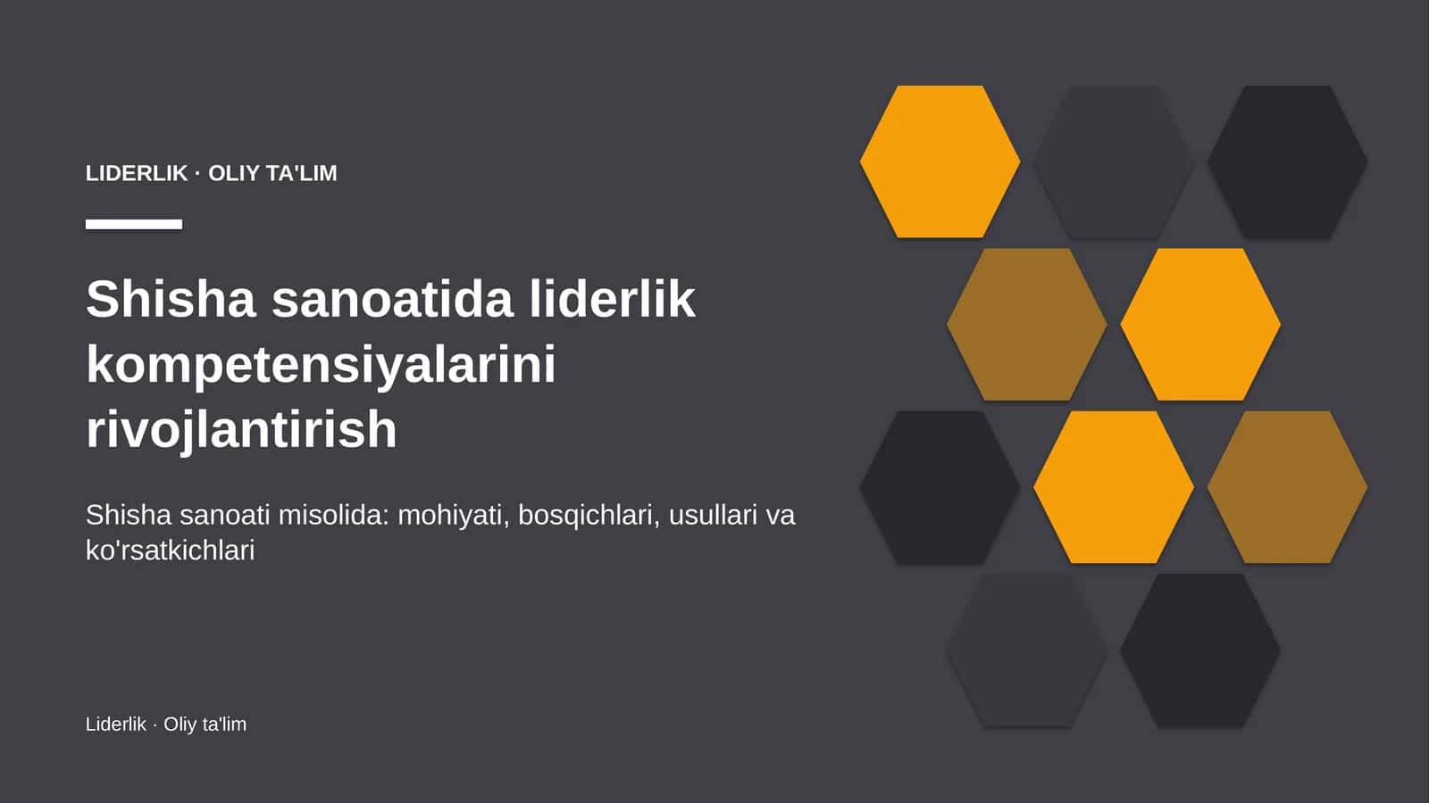 Shisha sanoatida liderlik kompetensiyalarini rivojlantirish