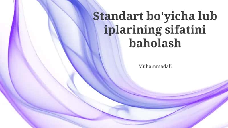 Sifatni baholash va hisobot berish