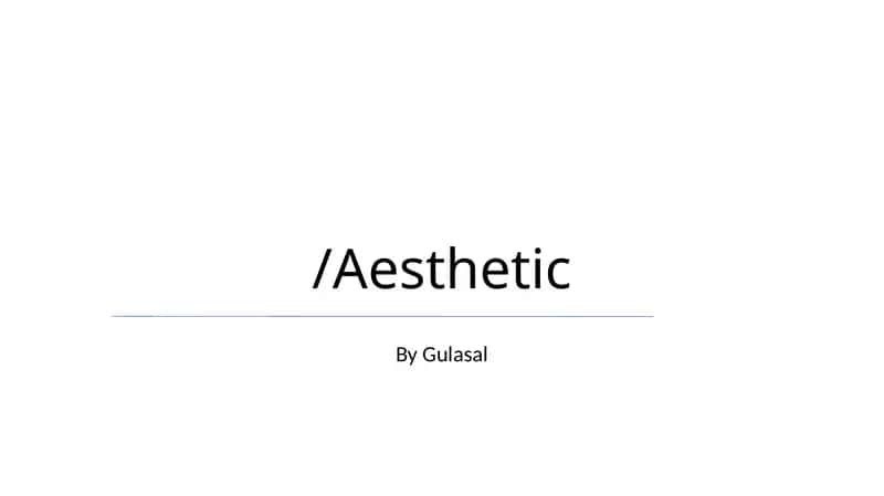 Estetikani aniqlash